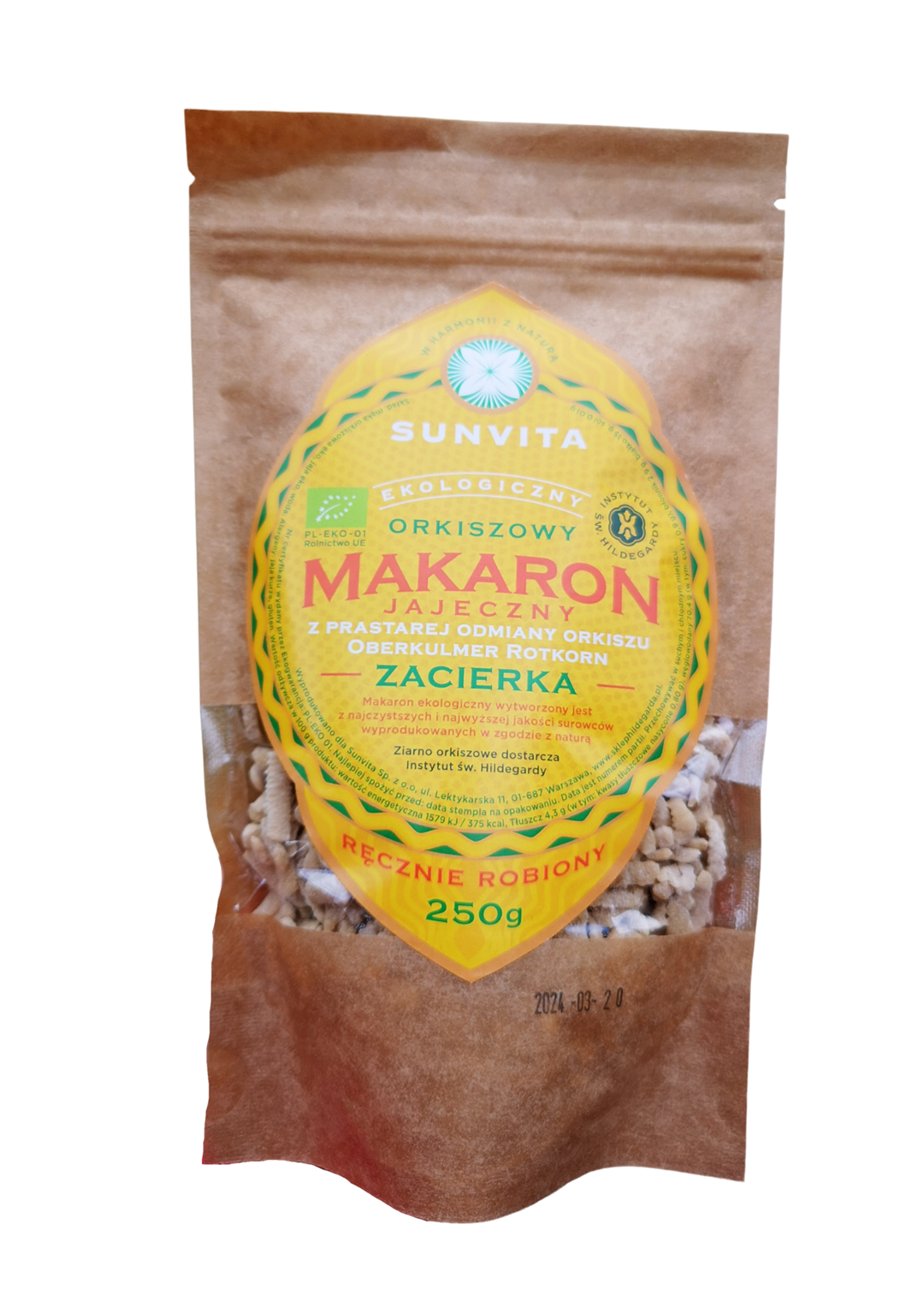 SUNVITA MAKARON ZACIERKA BIO 250g