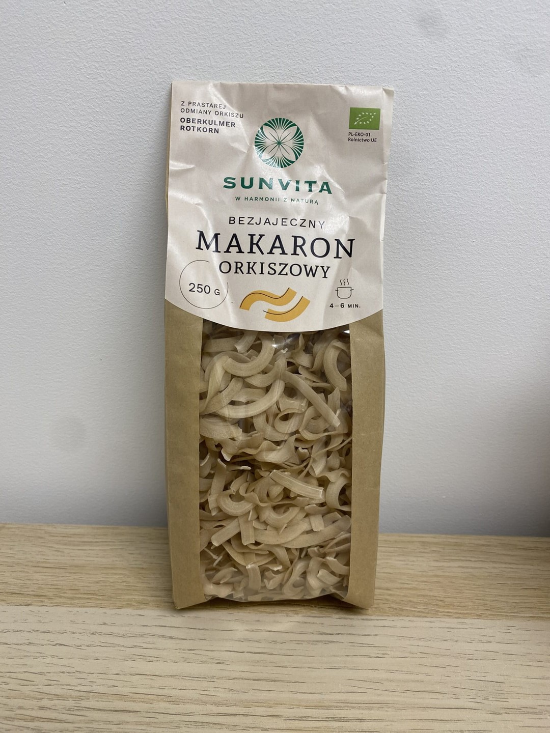 SUNVITA MAKARON WSTĄŻKA BEZJAJ BIO 250 g