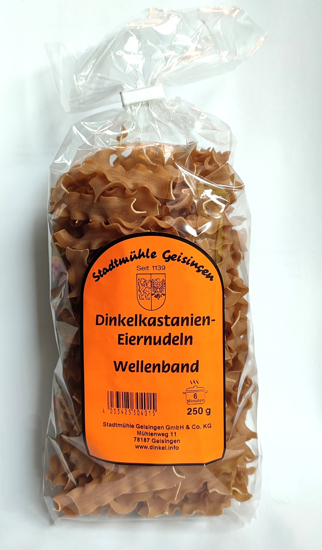 GEISINGEN Makaron kasztanowy falista wstążka 250g